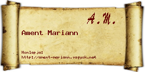 Ament Mariann névjegykártya
