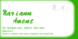 mariann ament business card